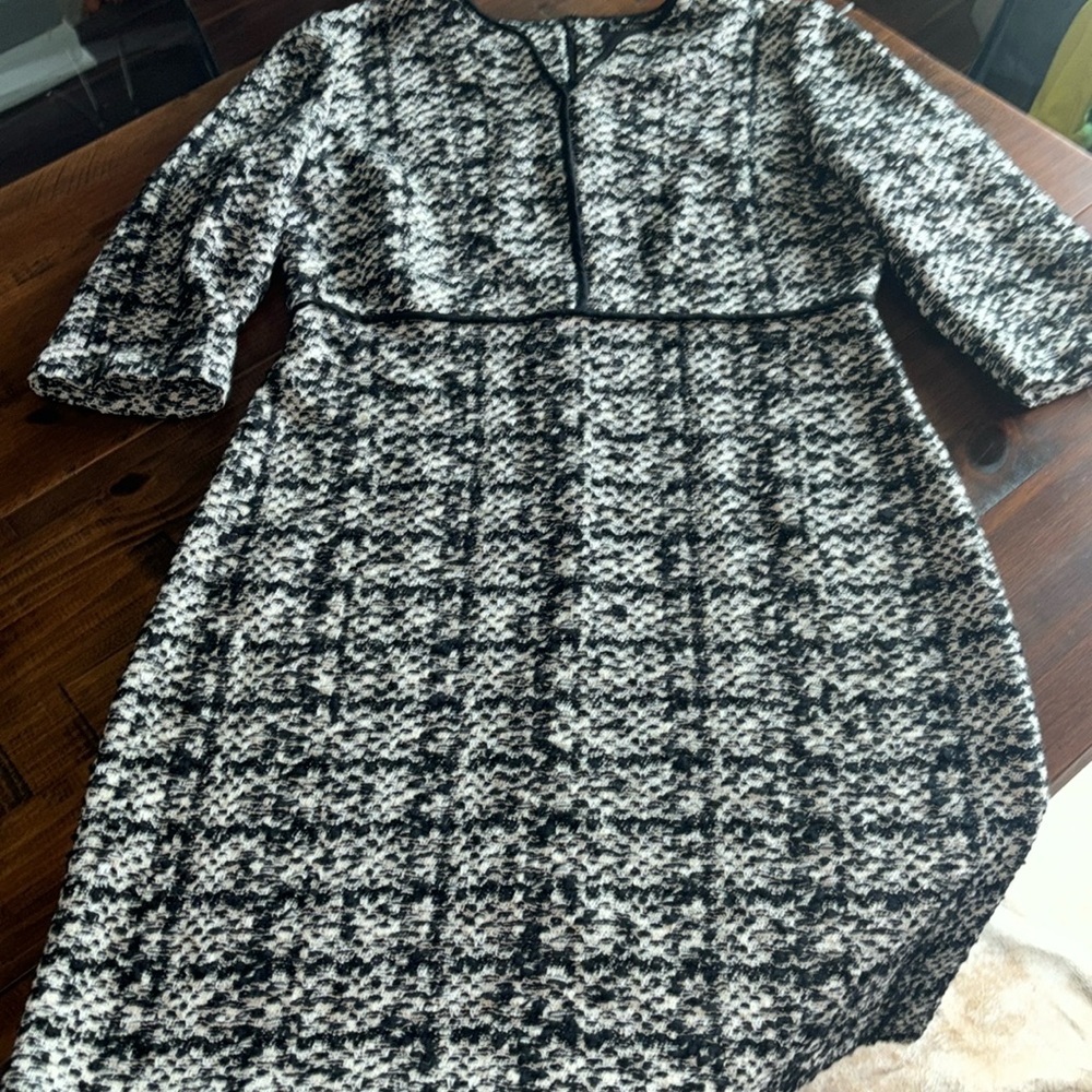 St. John Black and White Midi Dress